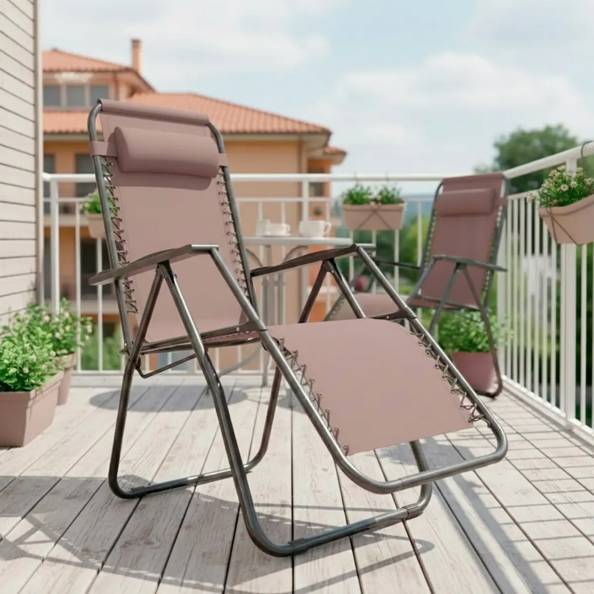 Sedia Sdraio A Gravità Zero Da Giardino Poggiatesta Regolabile Sedia Pieghevole Oscillante Ergonomica Traspirante Zero Gravity Da Esterno Piscina Mare Portata Massima 120 Kg (Tortora)
