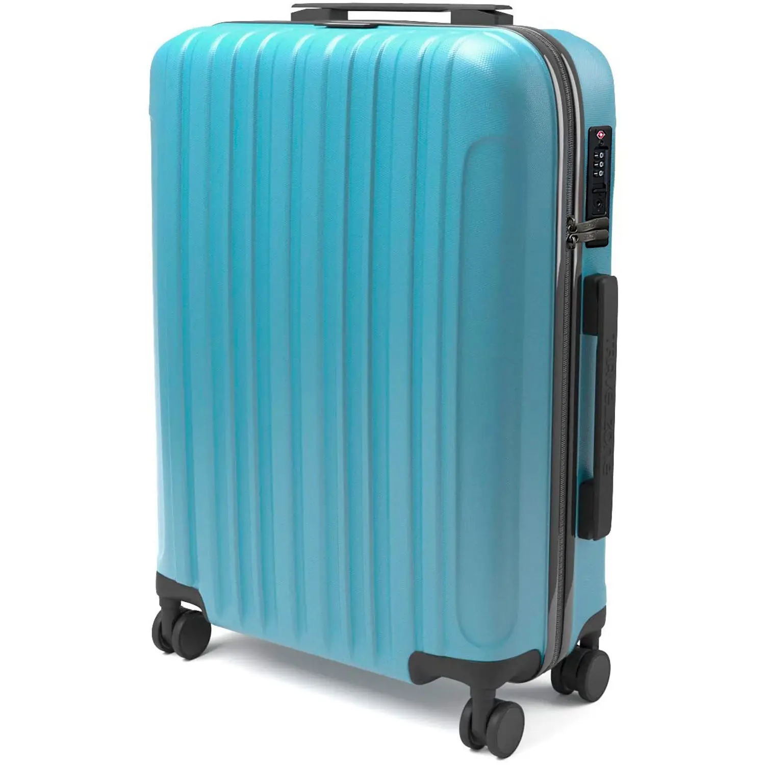 TROLLEY SAMMY "TRAVELZONE" AZZURRO - RIGIDO CON 4 RUOTE IN ABS POLICARBONATO ANTIGRAFFIO RIGIDO IMPERMEABILE