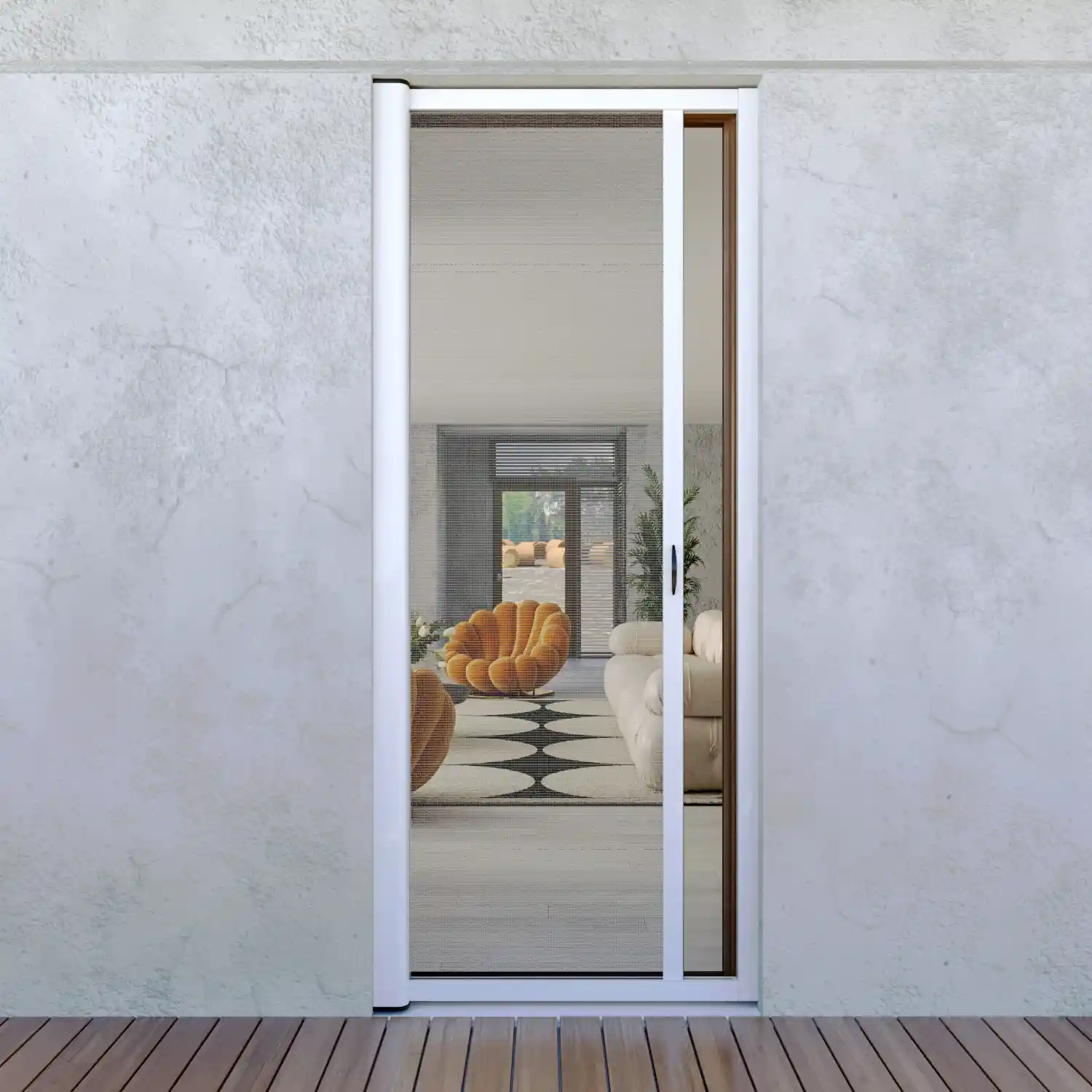 Zanzariera Universale Scorrimento Orizzontale Per Porte Portafinestra Balconi A Rullo Avvolgibile Profilo Riducibile Regolabile Telaio In Alluminio In Kit Fai Da Te 150 X 250 Cm Bianco