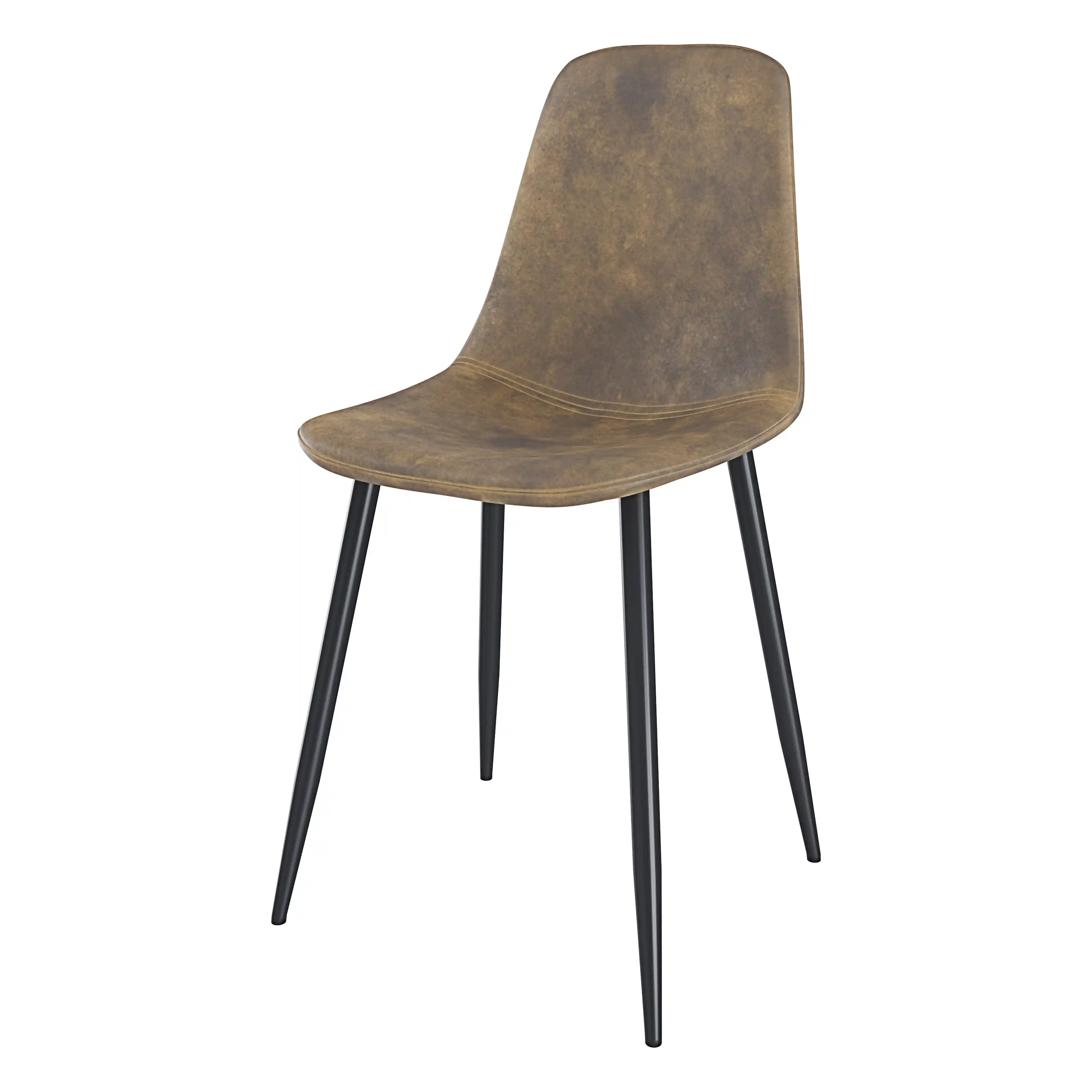Set Di 4 Sedie In Ecopelle Per Sala Da Pranzo Ufficio Con Gambe In Metallo Stile Vintage Scandinavo Comoda Seduta Ideale Per Soggiorno Sala Riunione (Marrone)